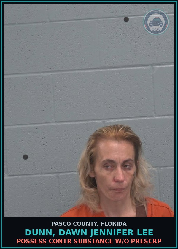 Booking mugshot of DUNN, DAWN JENNIFER LEE in Pasco County