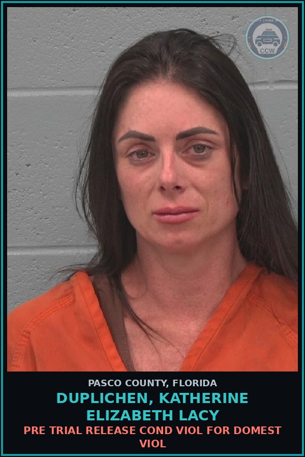 Booking mugshot of DUPLICHEN, KATHERINE ELIZABETH LACY in Pasco County