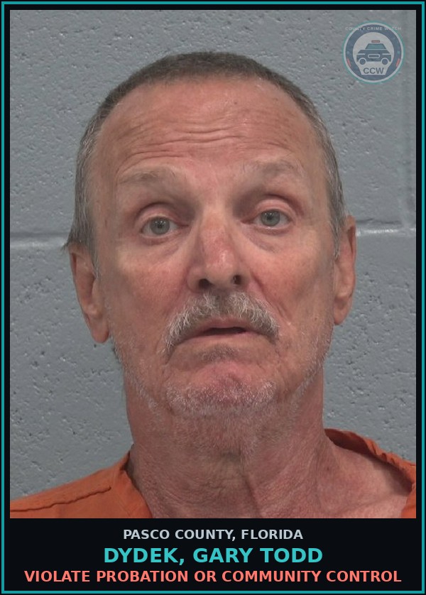 Booking mugshot of DYDEK, GARY TODD in Pasco County