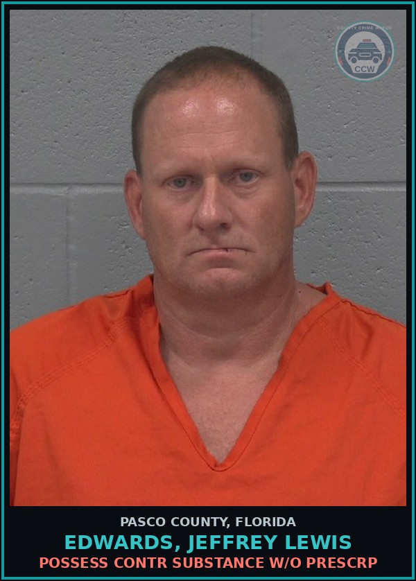 Booking mugshot of EDWARDS, JEFFREY LEWIS in Pasco County