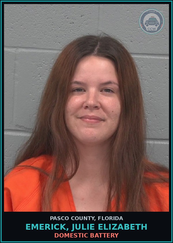 Booking mugshot of EMERICK, JULIE ELIZABETH in Pasco County