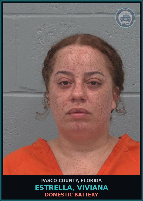 Booking mugshot of ESTRELLA, VIVIANA in Pasco County
