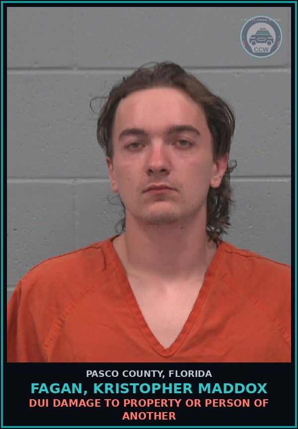 Booking mugshot of FAGAN, KRISTOPHER MADDOX in Pasco County