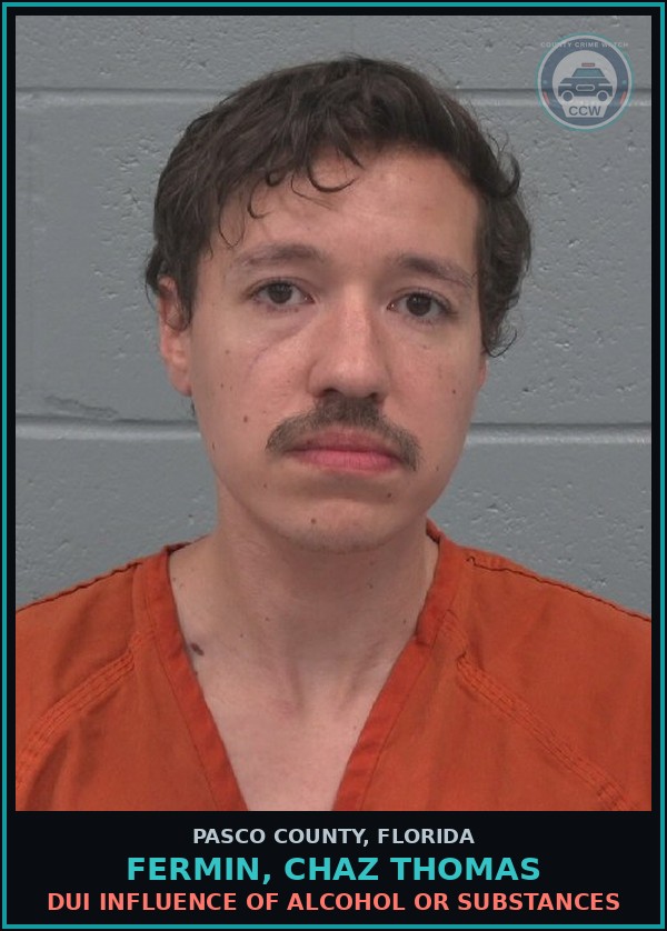 Booking mugshot of FERMIN, CHAZ THOMAS in Pasco County