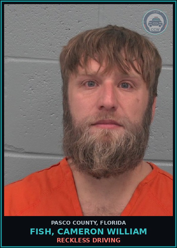 Booking mugshot of FISH, CAMERON WILLIAM in Pasco County
