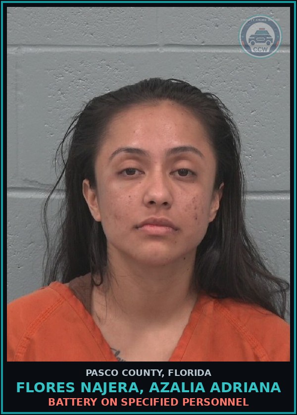 Booking mugshot of FLORES NAJERA, AZALIA ADRIANA in Pasco County