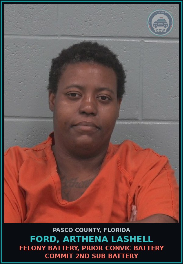 Booking mugshot of FORD, ARTHENA LASHELL in Pasco County