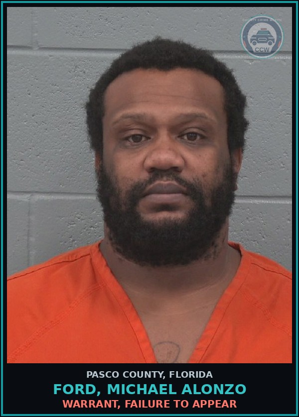 Booking mugshot of FORD, MICHAEL ALONZO in Pasco County