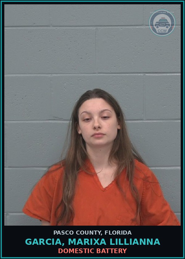 Booking mugshot of GARCIA, MARIXA LILLIANNA in Pasco County