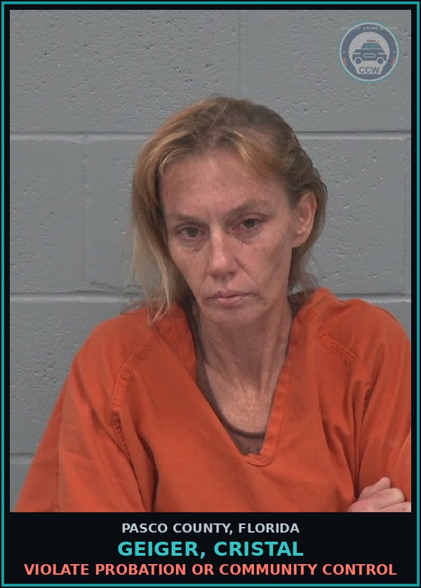 Booking mugshot of GEIGER, CRISTAL in Pasco County