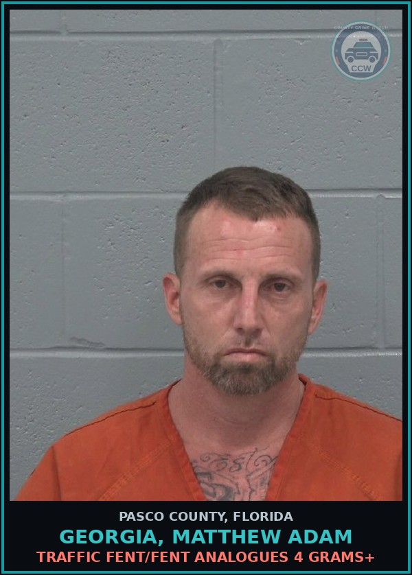Booking mugshot of GEORGIA, MATTHEW ADAM in Pasco County