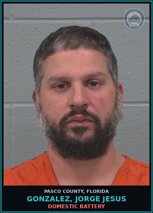 Booking mugshot of GONZALEZ, JORGE JESUS in Pasco County
