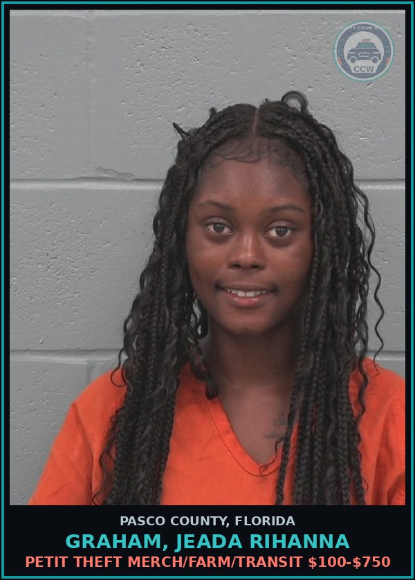Booking mugshot of GRAHAM, JEADA RIHANNA in Pasco County