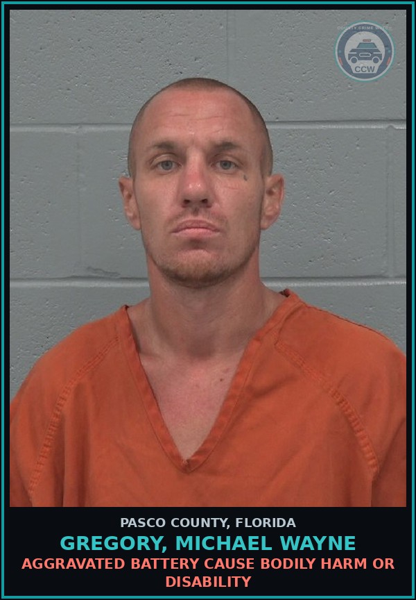 Booking mugshot of GREGORY, MICHAEL WAYNE in Pasco County