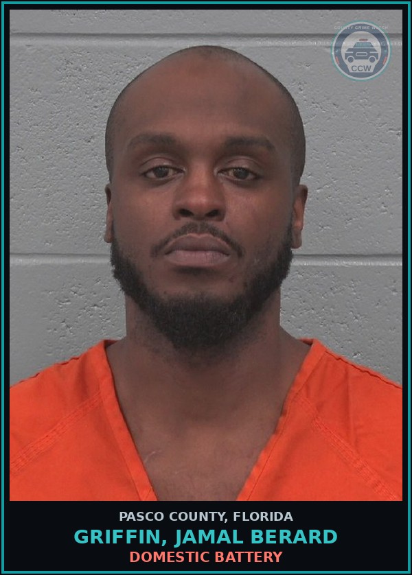 Booking mugshot of GRIFFIN, JAMAL BERARD in Pasco County