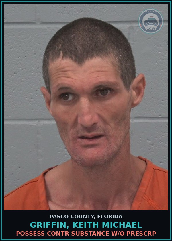 Booking mugshot of GRIFFIN, KEITH MICHAEL in Pasco County