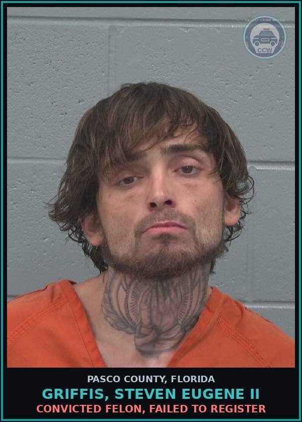 Booking mugshot of GRIFFIS, STEVEN EUGENE II in Pasco County