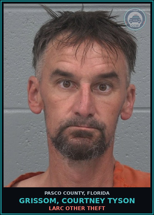 Booking mugshot of GRISSOM, COURTNEY TYSON in Pasco County