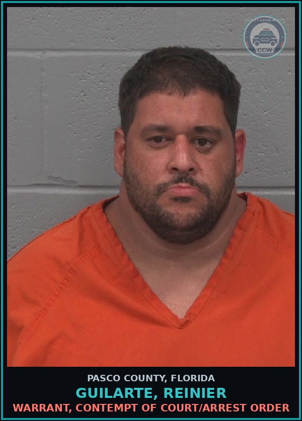 Booking mugshot of GUILARTE, REINIER in Pasco County