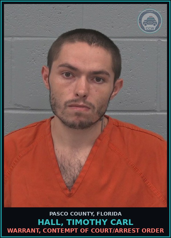 Booking mugshot of HALL, TIMOTHY CARL in Pasco County