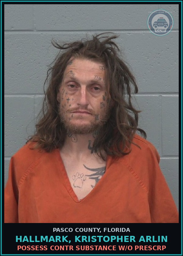 Booking mugshot of HALLMARK, KRISTOPHER ARLIN in Pasco County