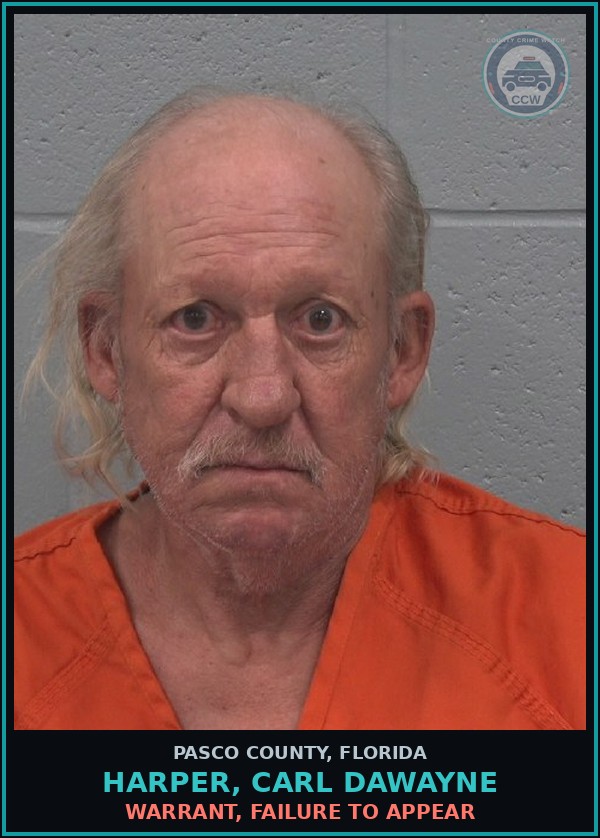 Booking mugshot of HARPER, CARL DAWAYNE in Pasco County
