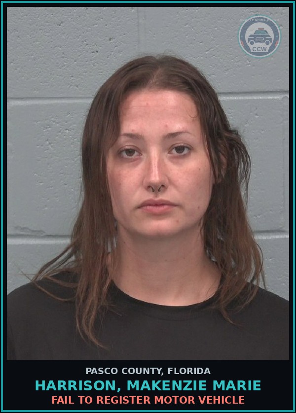Booking mugshot of HARRISON, MAKENZIE MARIE in Pasco County