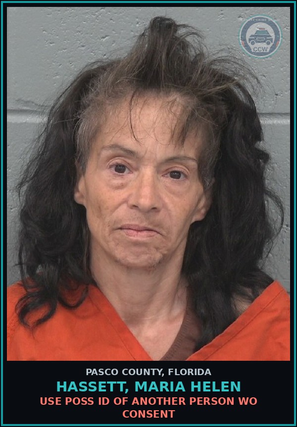 Booking mugshot of HASSETT, MARIA HELEN in Pasco County