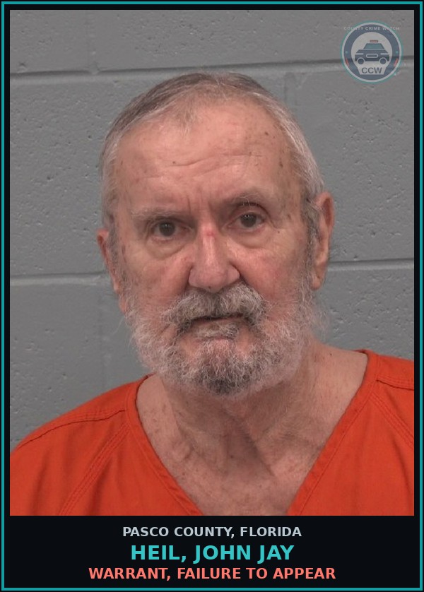 Booking mugshot of HEIL, JOHN JAY in Pasco County