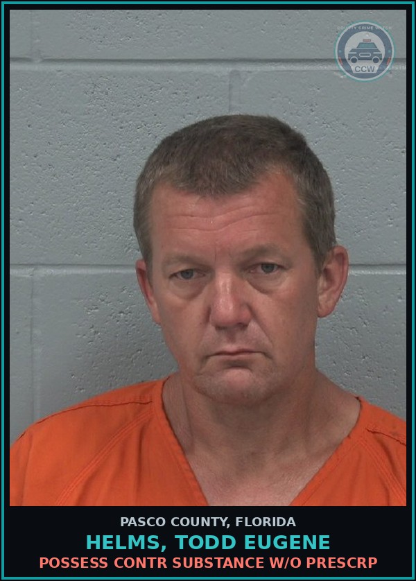 Booking mugshot of HELMS, TODD EUGENE in Pasco County