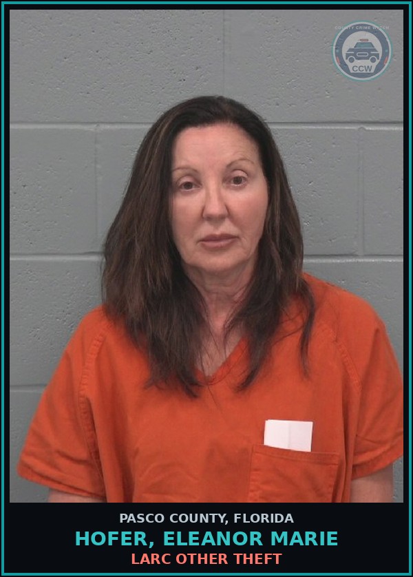 Booking mugshot of HOFER, ELEANOR MARIE in Pasco County