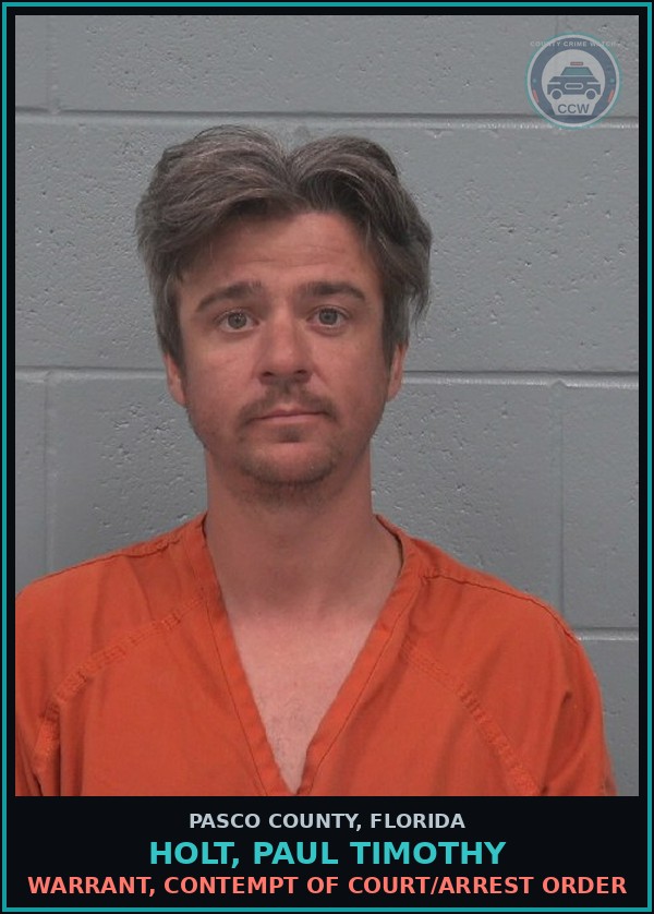 Booking mugshot of HOLT, PAUL TIMOTHY in Pasco County