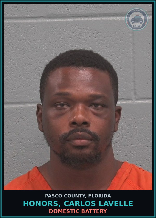 Booking mugshot of HONORS, CARLOS LAVELLE in Pasco County