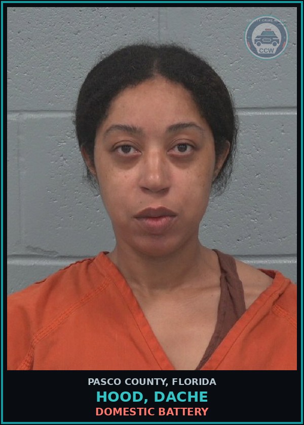 Booking mugshot of HOOD, DACHE in Pasco County