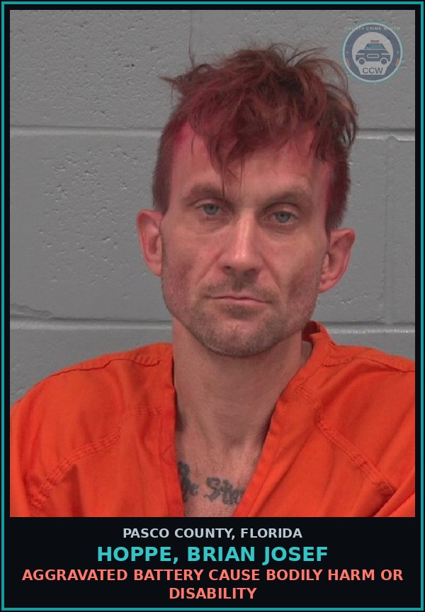 Booking mugshot of HOPPE, BRIAN JOSEF in Pasco County