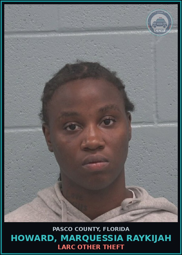 Booking mugshot of HOWARD, MARQUESSIA RAYKIJAH in Pasco County