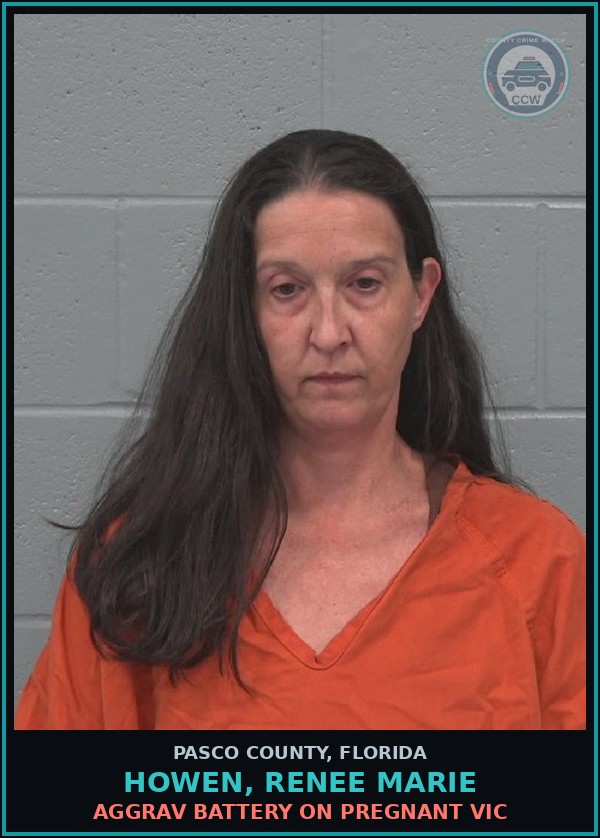 Booking mugshot of HOWEN, RENEE MARIE in Pasco County