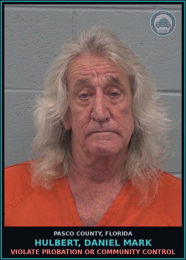 Booking mugshot of HULBERT, DANIEL MARK in Pasco County