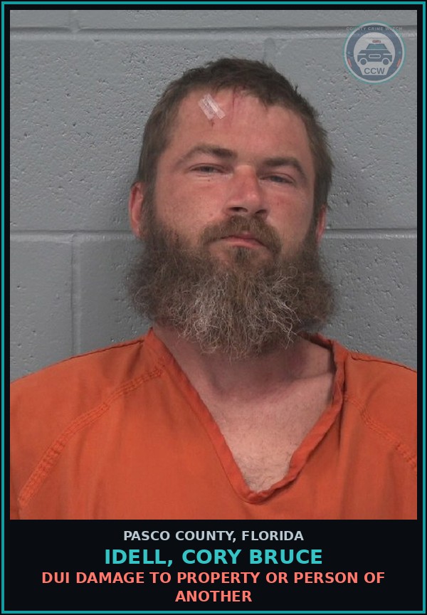 Booking mugshot of IDELL, CORY BRUCE in Pasco County