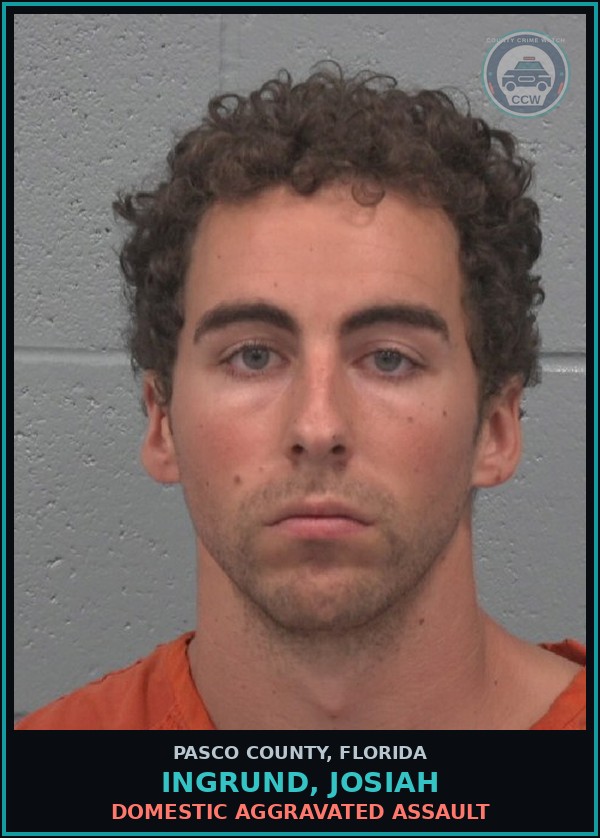 Booking mugshot of INGRUND, JOSIAH in Pasco County