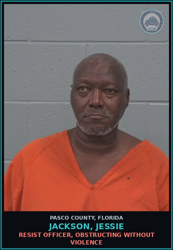 Booking mugshot of JACKSON, JESSIE in Pasco County