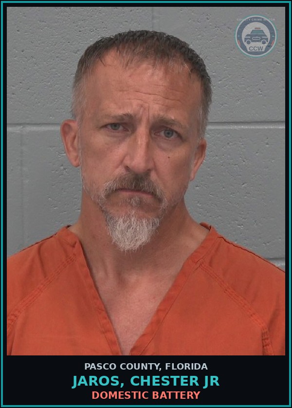 Booking mugshot of JAROS, CHESTER JR in Pasco County