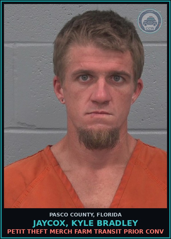 Booking mugshot of JAYCOX, KYLE BRADLEY in Pasco County