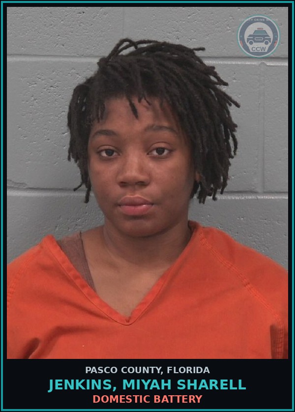 Booking mugshot of JENKINS, MIYAH SHARELL in Pasco County