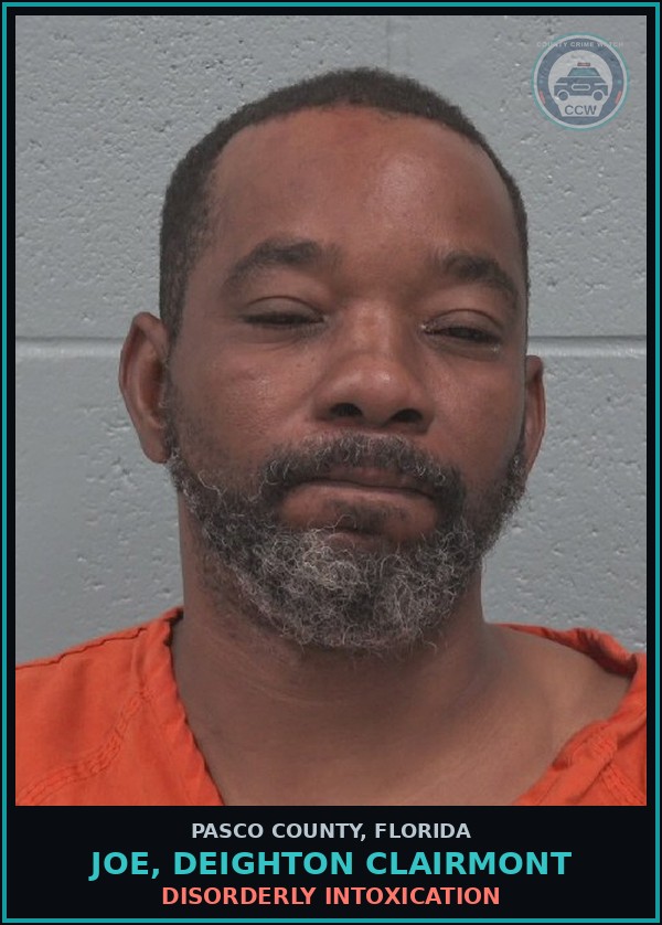 Booking mugshot of JOE, DEIGHTON CLAIRMONT in Pasco County