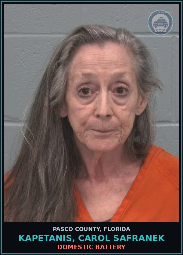 Booking mugshot of KAPETANIS, CAROL SAFRANEK in Pasco County