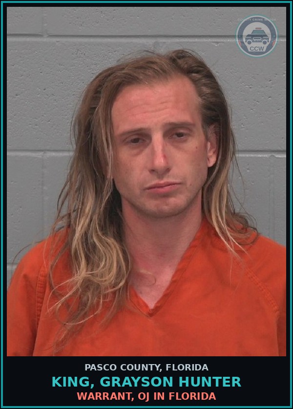 Booking mugshot of KING, GRAYSON HUNTER in Pasco County