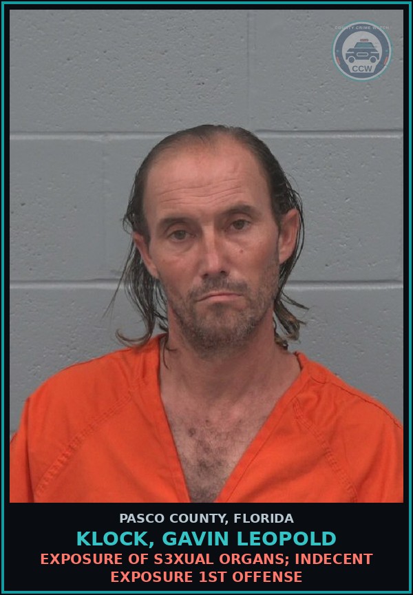 Booking mugshot of KLOCK, GAVIN LEOPOLD in Pasco County