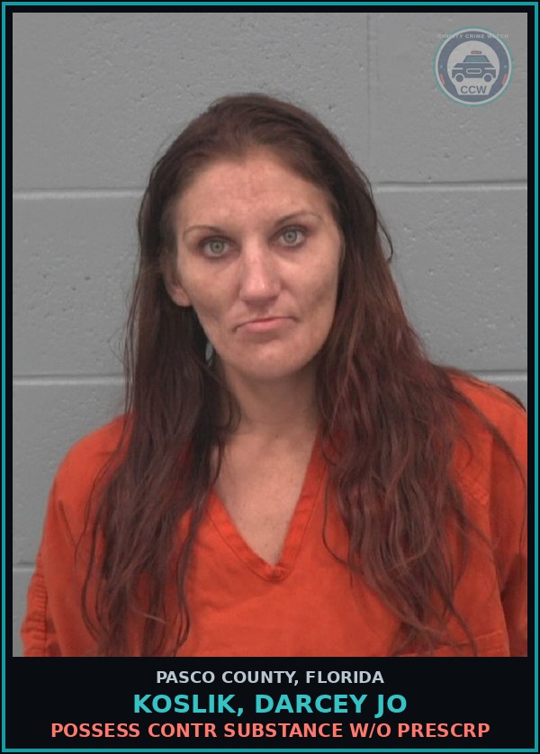 Booking mugshot of KOSLIK, DARCEY JO in Pasco County