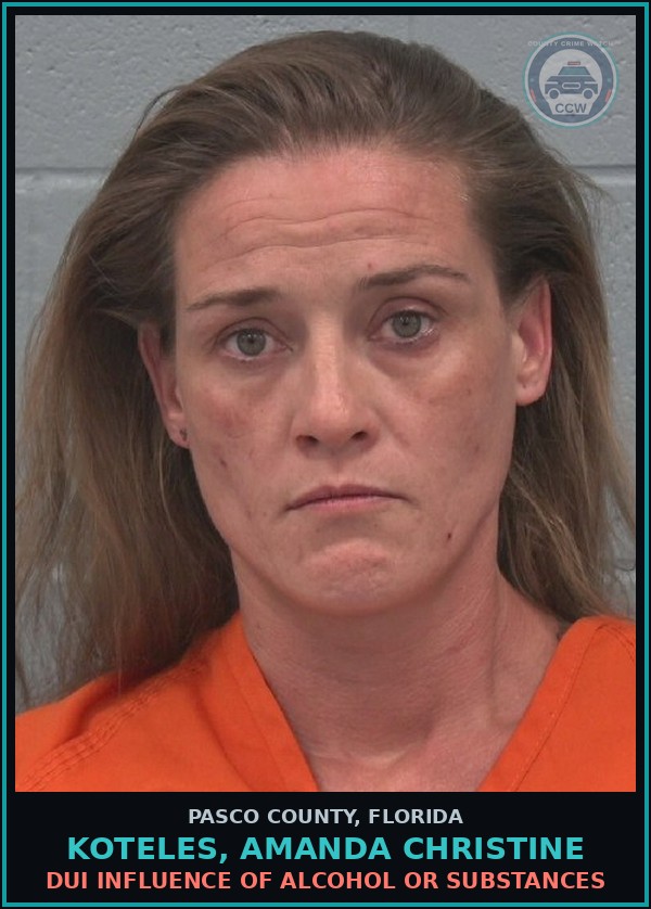 Booking mugshot of KOTELES, AMANDA CHRISTINE in Pasco County